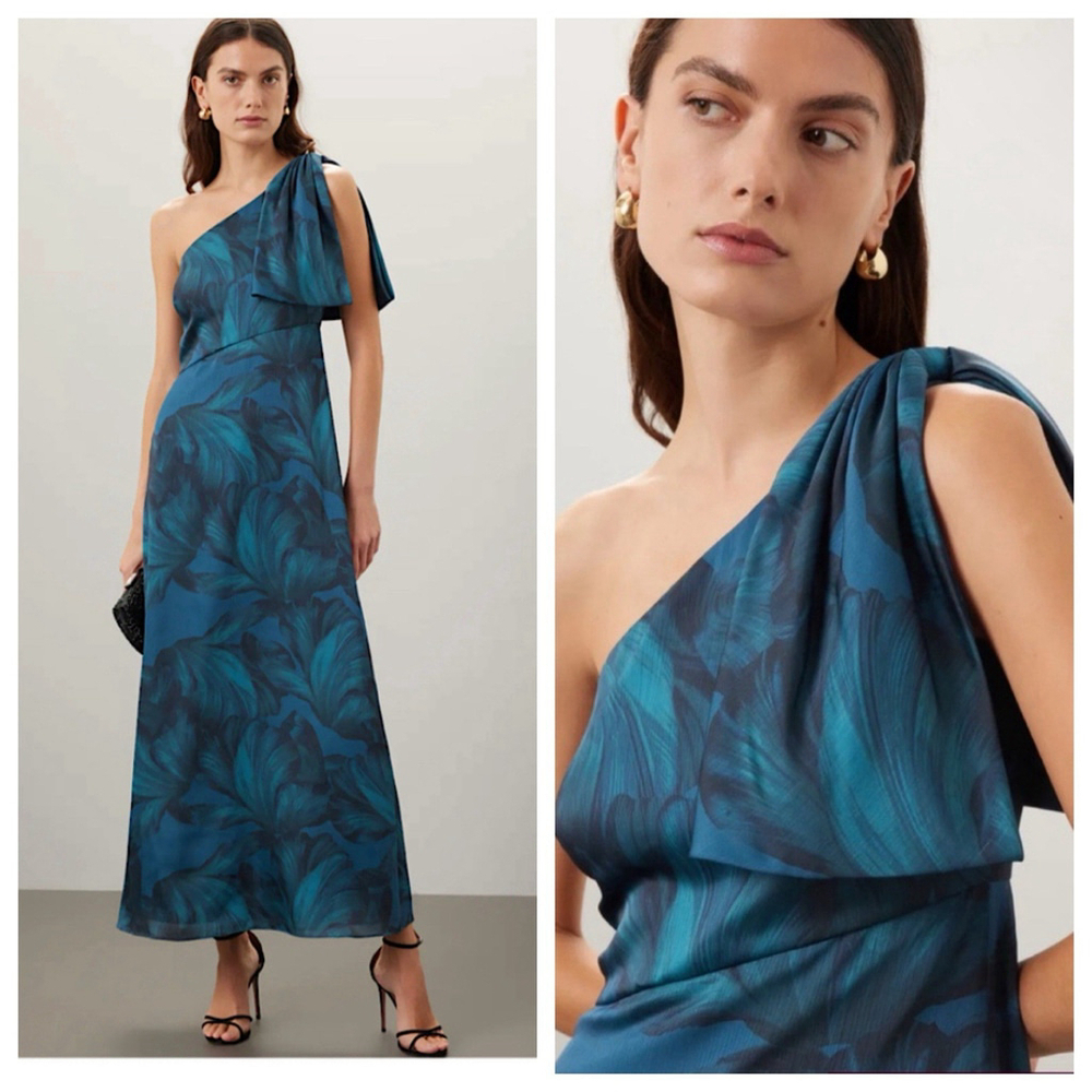 Sachin & Babi Chelsea One Shoulder Floral Formal Gown Dress